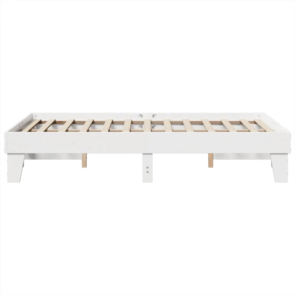 vidaXL Letto senza Materasso Bianco 135x190 cm Legno Massello di Pino