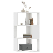 Libreria Angolare 3 Ripiani-Scaffale per Libri-Mobile di Stoccaggio Bianca 50x50x102cm Legno Multistrato