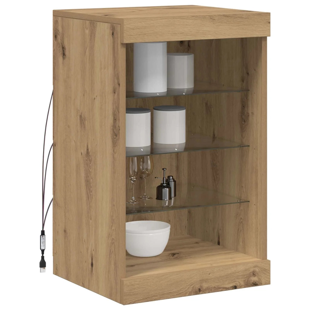Madia LED Rovere artigianale 41 x 37 x 67 cm Legno multistrato 863052