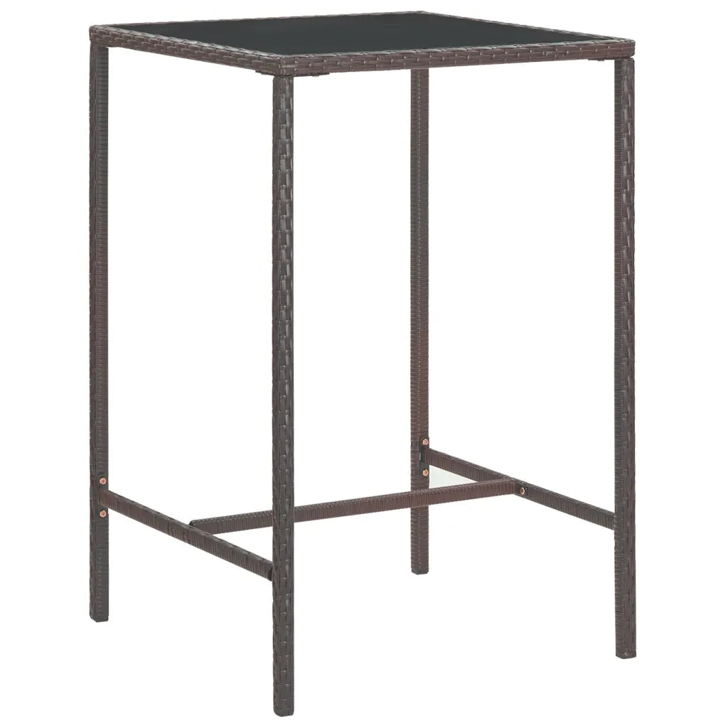 Set da Bar da Giardino 5 pz con Cuscini in Polyrattan Marrone 3094789