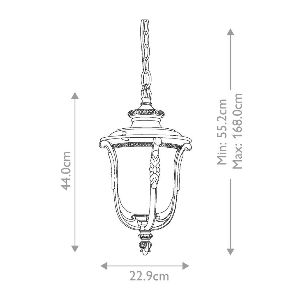 Lampada sospesa da esterno Luverne bronzo E27 60W Kichler