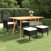 Set Mobili da Pranzo per Giardino 5 pz Nero 3072117