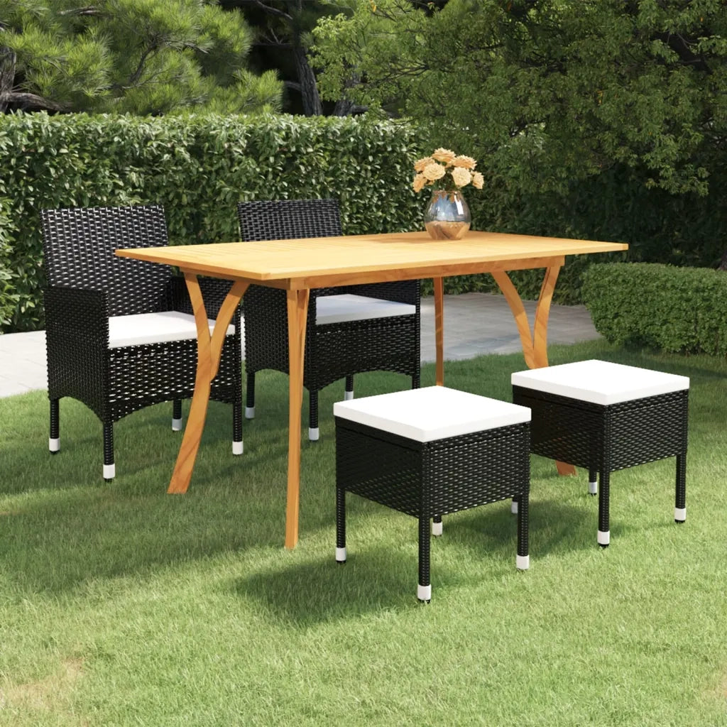 Set Mobili da Pranzo per Giardino 5 pz Nero 3072117
