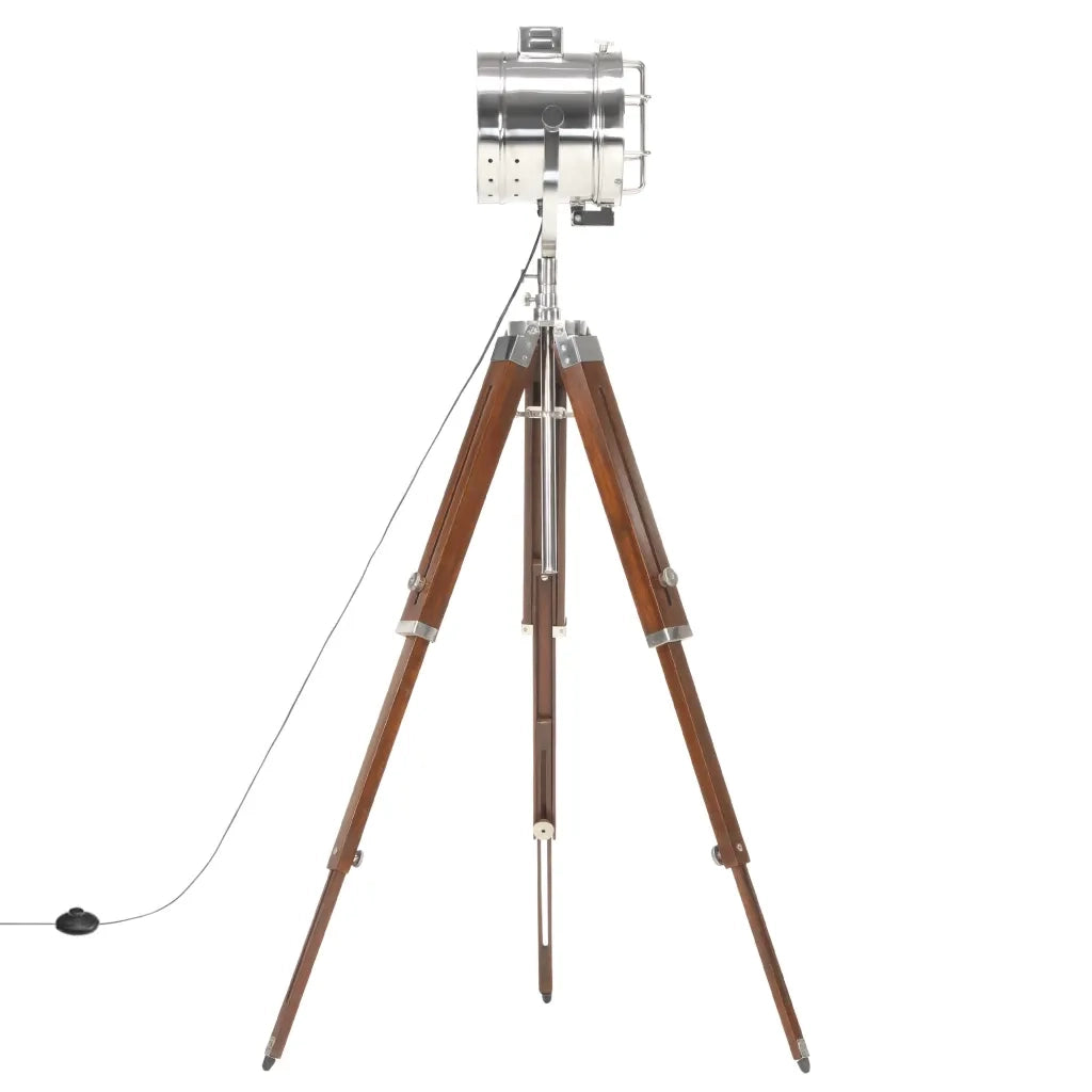 Lampada da Terra a Treppiede Legno Massello di Mango 165 cm 286113