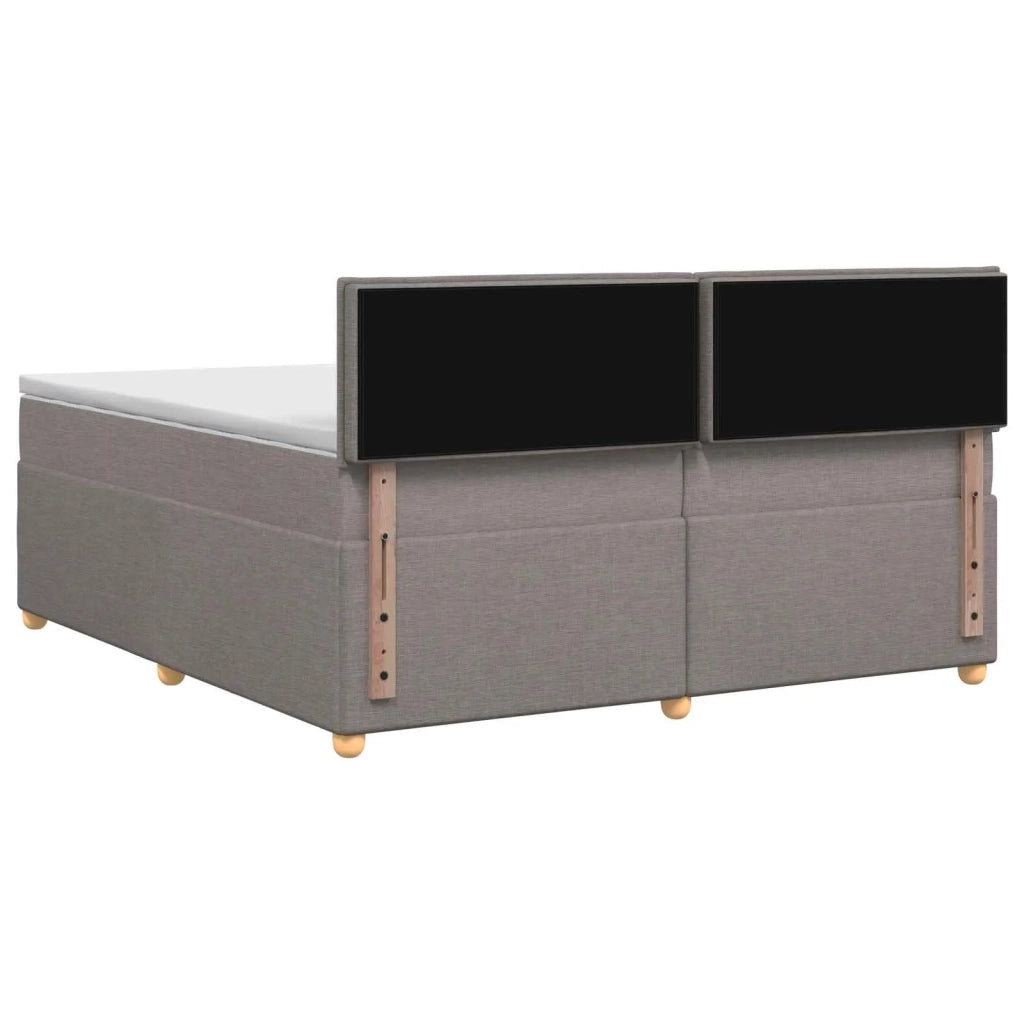 Letto box spring con materasso Tortora 200 x 200 cm Tessuto 3451032