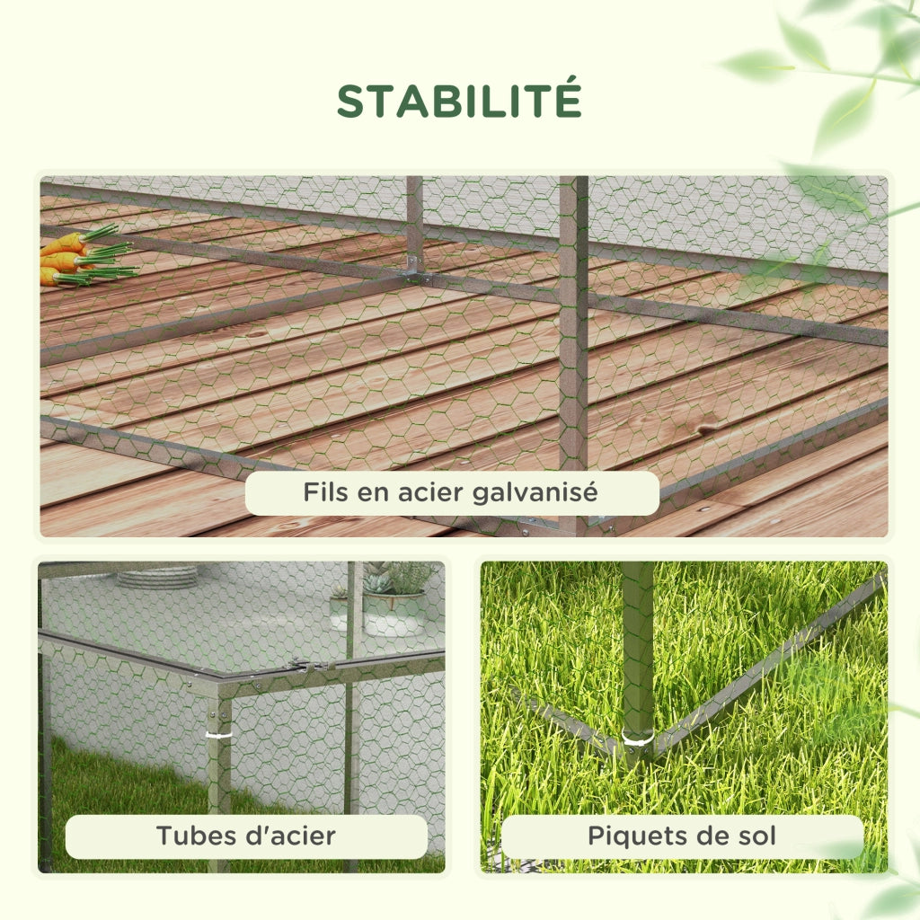 Recinto per animali da giardino - Xylo - acciaio galvanizzato 3x1x0,8 m esterno