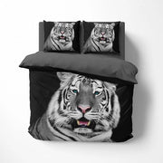 Set di coperte a 3D di un tigre per letto 135x200 cm + coperta per cuscino 80x80 cm, letto a due pezzi con chiusura a zip, reversibile
