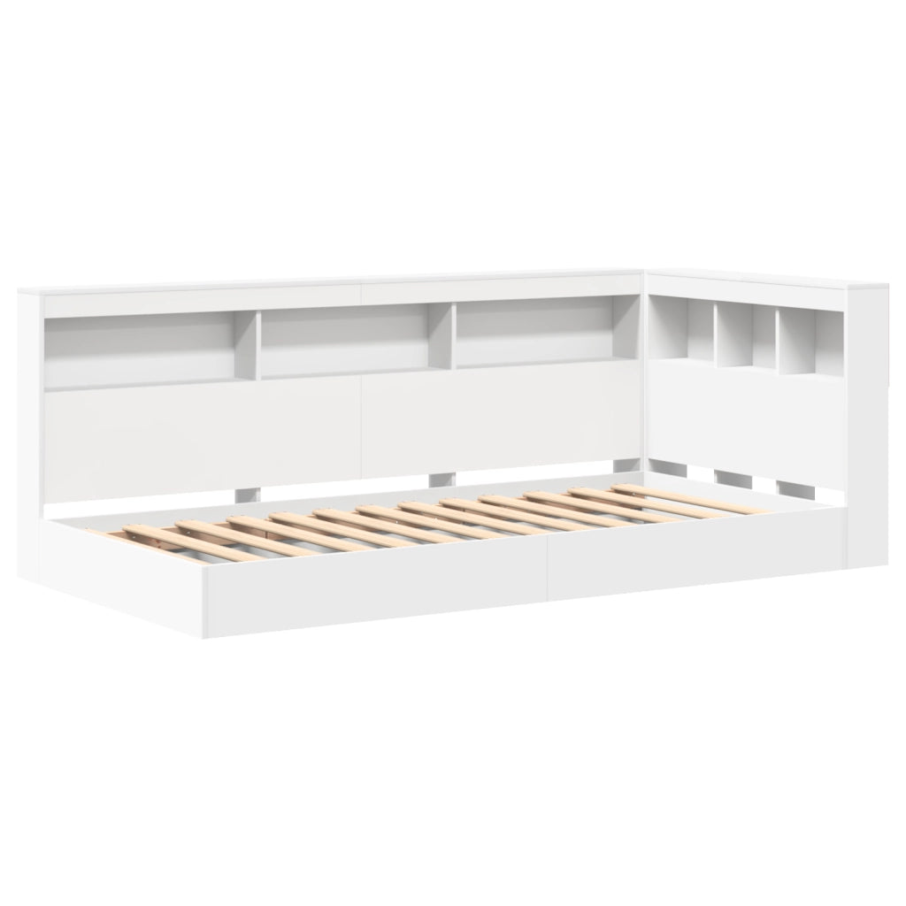 Letto con Libreria Bianco 90x190 cm Legno Ingegnerizzato