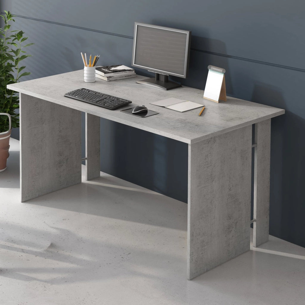 Zibello, Scrivania Modulabile, 150x78.2x75h cm Grigio Cemento