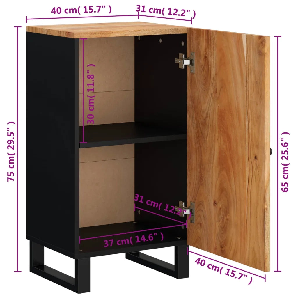 Credenza con Anta 40x31x75 cm in Legno Massello di Acacia 352910
