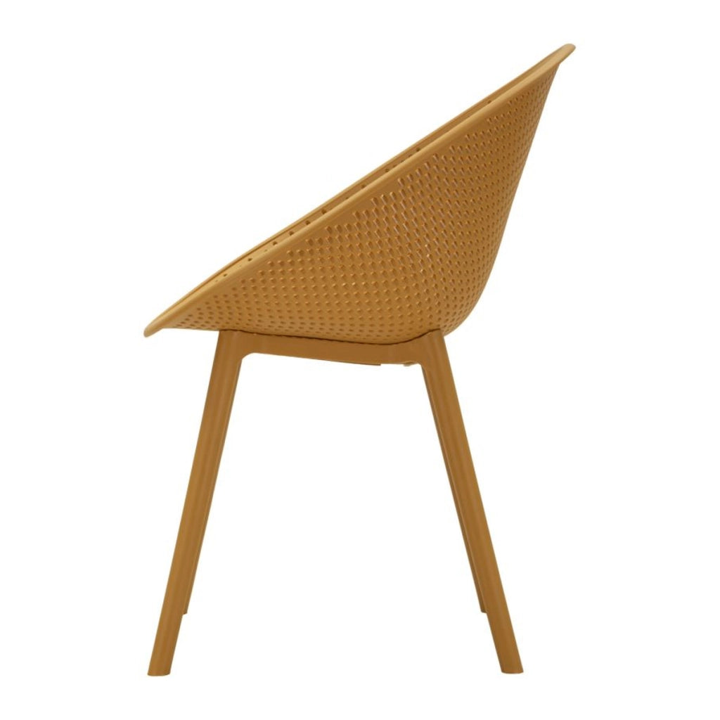 Set di 2 Sedie VKH1084, Giallo, Plastica, 59x59x83 cm