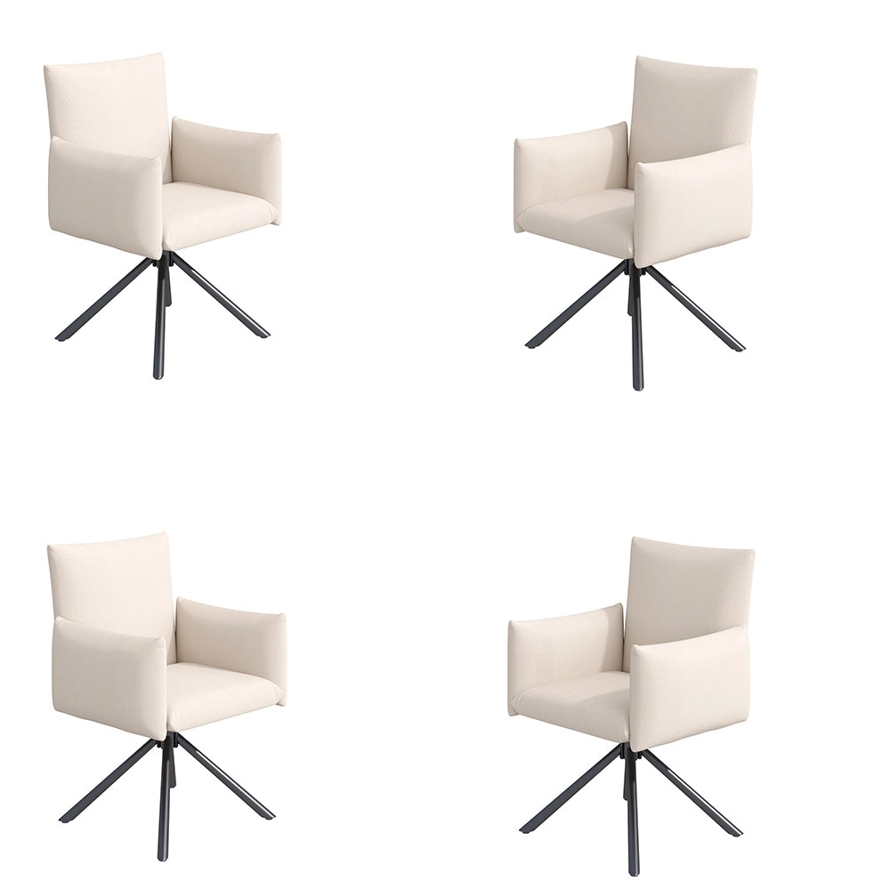 Sedia-Xylo-Lotto 4 girevole 360?? lino beige supporto lombare