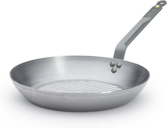 Piatto Grill a Faccia Rotonda in Acciaio - 26 cm - Ideale per la Grigliata e la Sottobraccia