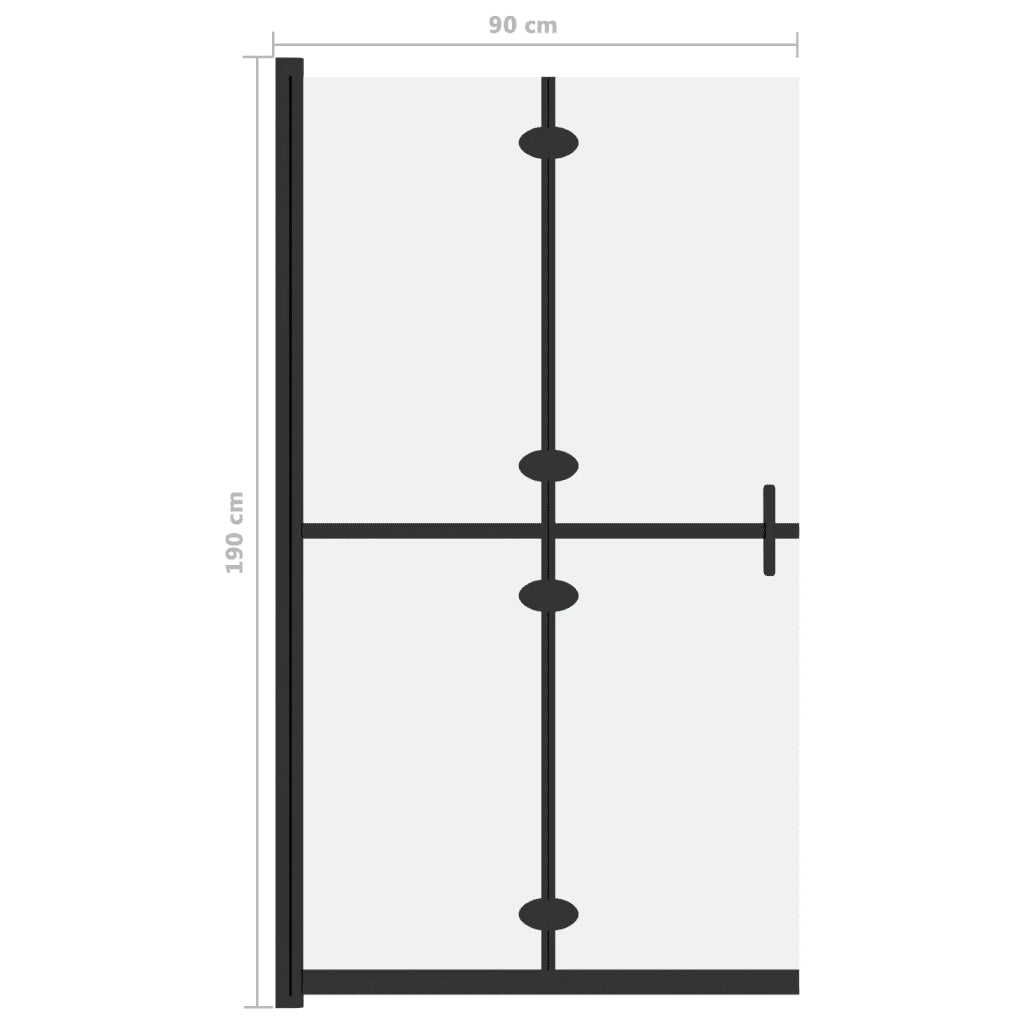 Parete per Doccia Walk-in Pieghevole in Vetro ESG 90x190 cm 151194