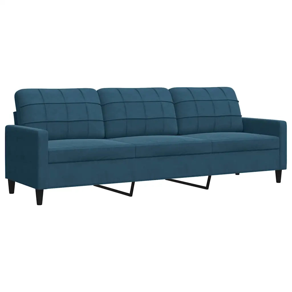 Set di Divani 4 pz con Cuscini Blu in Velluto 3278450
