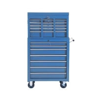 Carrello Portautensili da Officina Professionale Porta Attrezzi con Cassettiera 61.5 x 33 x 113cm Blu