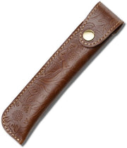 Etui in pelle Crazy Horse, con riflessi metallici, chiusura metallica, per penna, penna stilografica, stilus (marrone)