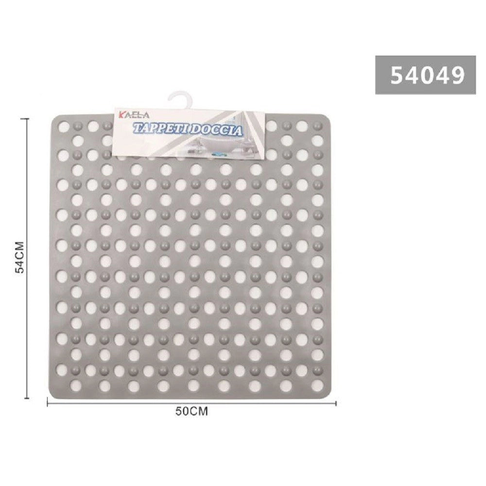 Trade Shop - Tappeto Tappetino Doccia Antiscivolo Quadrato 50x54cm Vasca Bagno 54049 Grigio -
