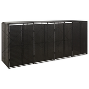 Copribidone Quadruplo Nero 274x80x117 cm in Polyrattan cod mxl 47959