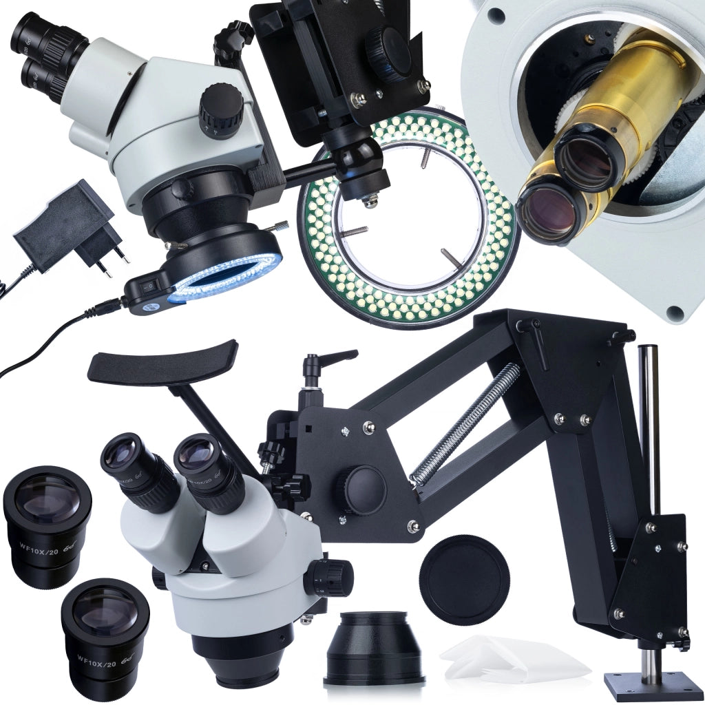 Microscopio Stereoscopico Binoculare Proxima Pro MSPP-B-WDMS2 – Oculare WF10x/20, Illuminazione LED 144, Zoom 7x–45x