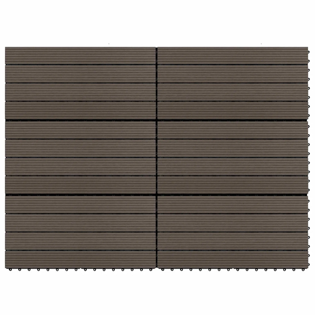 Piastrella per Decking 6 pz Marrone Scuro 60 x 30 cm WPC CFW7215391