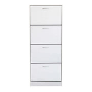 Scarpiera Salvaspazio 4 Ante a Ribalta 60x24x150h cm Legno Bianco Frassino - Mobile Ingresso LOLA