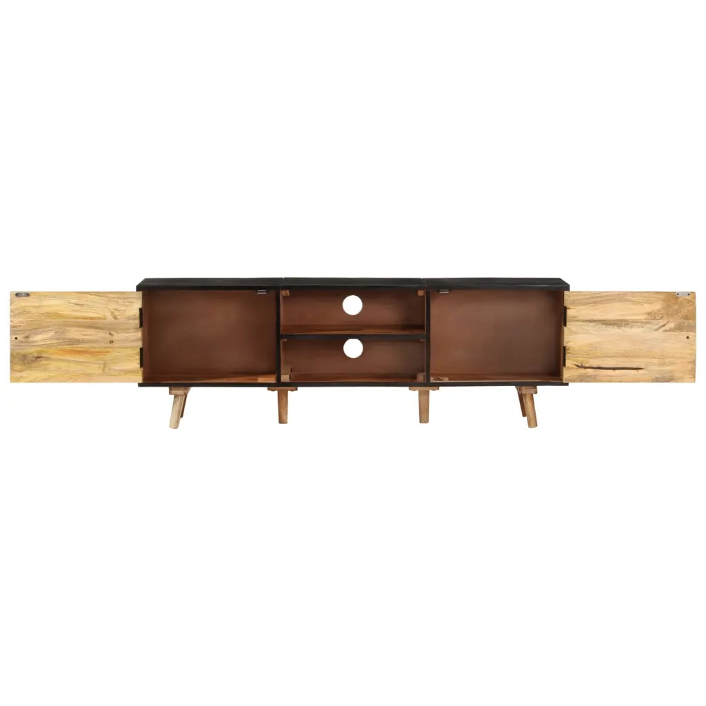 Mobile TV-Credenza per TV 140x30x46cm Legno di Mango Grezzo e Massello d'Acacia