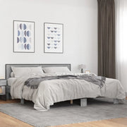vidaXL Giroletto Grigio Sonoma 200x200 cm in Legno Multistrato Metallo