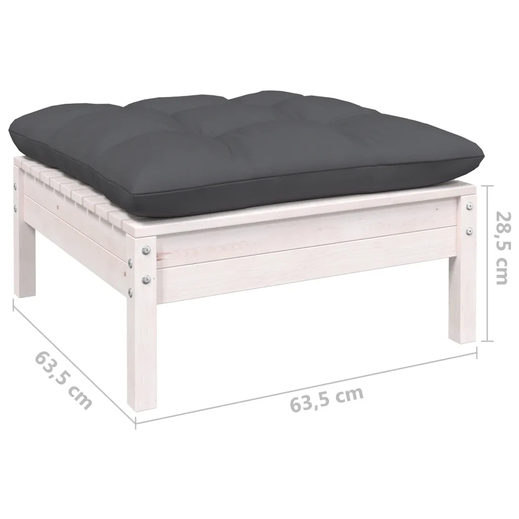 Set Divani da Giardino 13 pz e Cuscini Antracite Legno di Pino cod mxl 44431