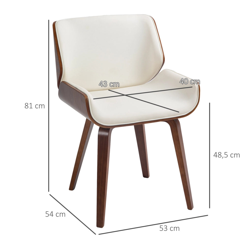 Sedia da pranzo vintage ¨C zephmum ¨C bianco marrone 54x53x81 cm