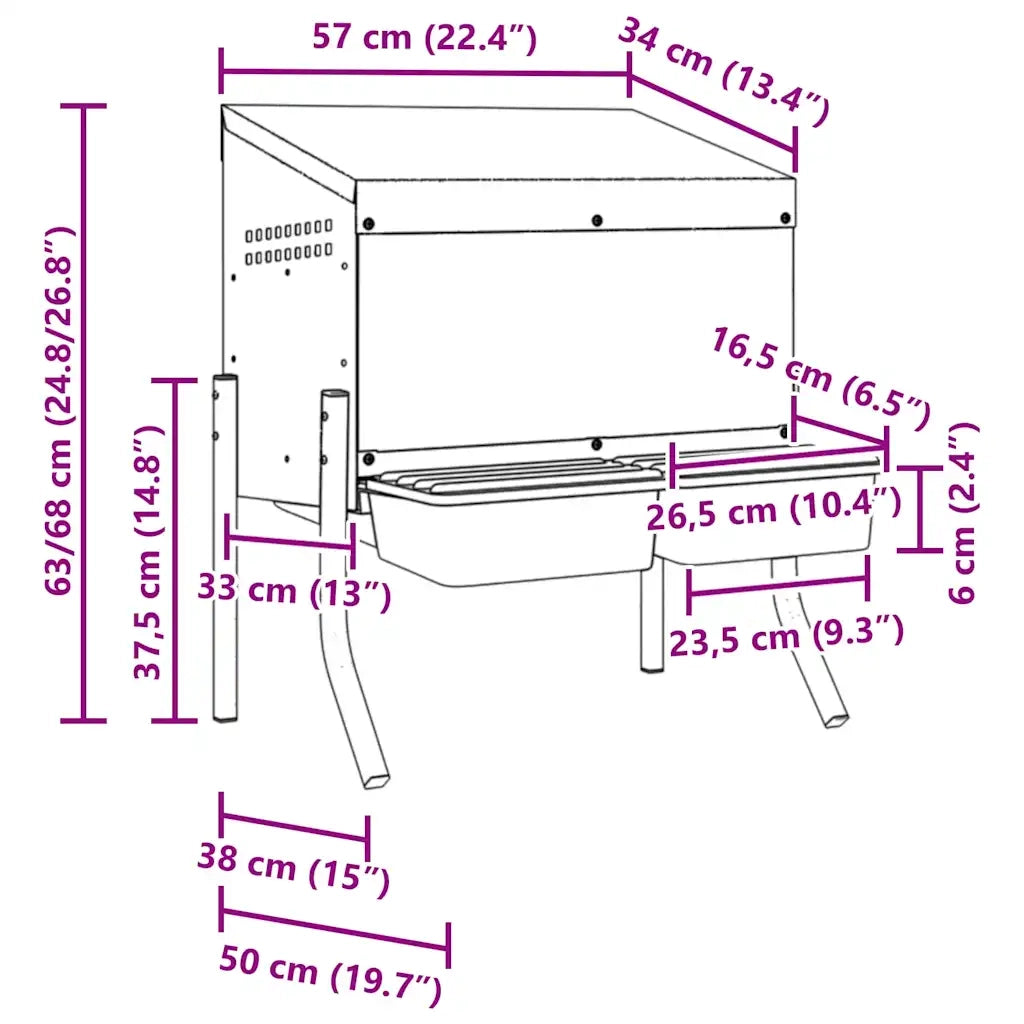 Nido per Galline 2 Scomparti con Gambe in Acciaio Zincato CFW4750644