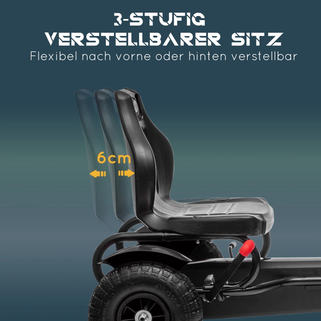 Go Kart Bambini Regolabile con Freno a Mano ¨C zephmum ¨C 121x58x61 Nero