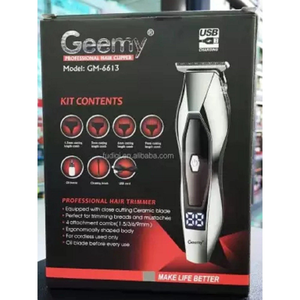 Trade Shop - Taglia Capelli Clipper Elettrico Professionale Ricaricabile Display Led Gm-6613 -