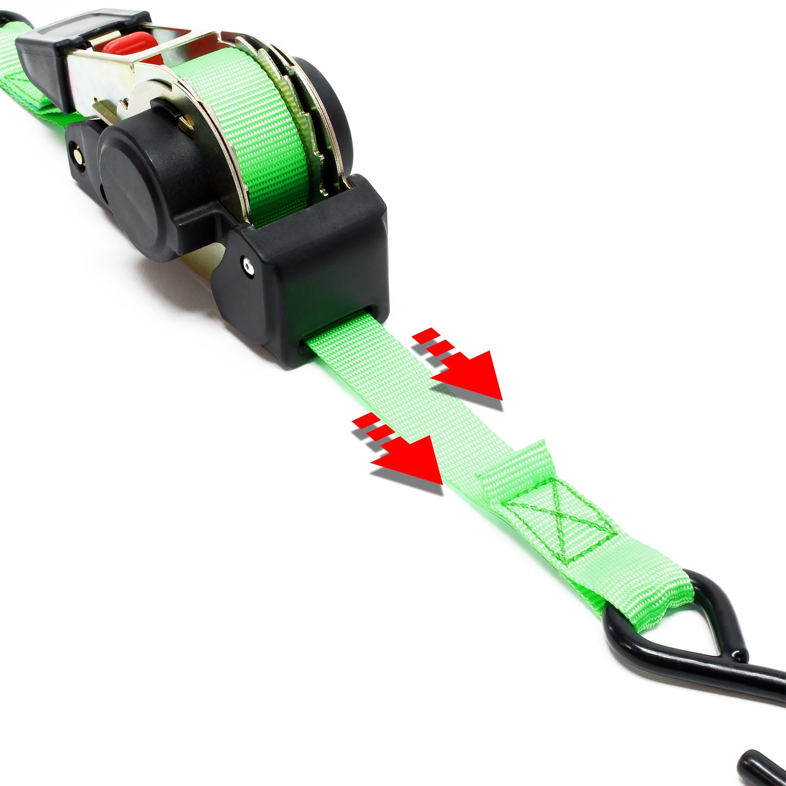 Cinghia di ancoraggio a cricchetto set 4 cinghie di fissaggio 1,8m x 25mm 320 daN