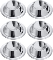 Set di 6 coperchi per uovo in acciaio inossidabile - Ø 8,5 cm - argento
