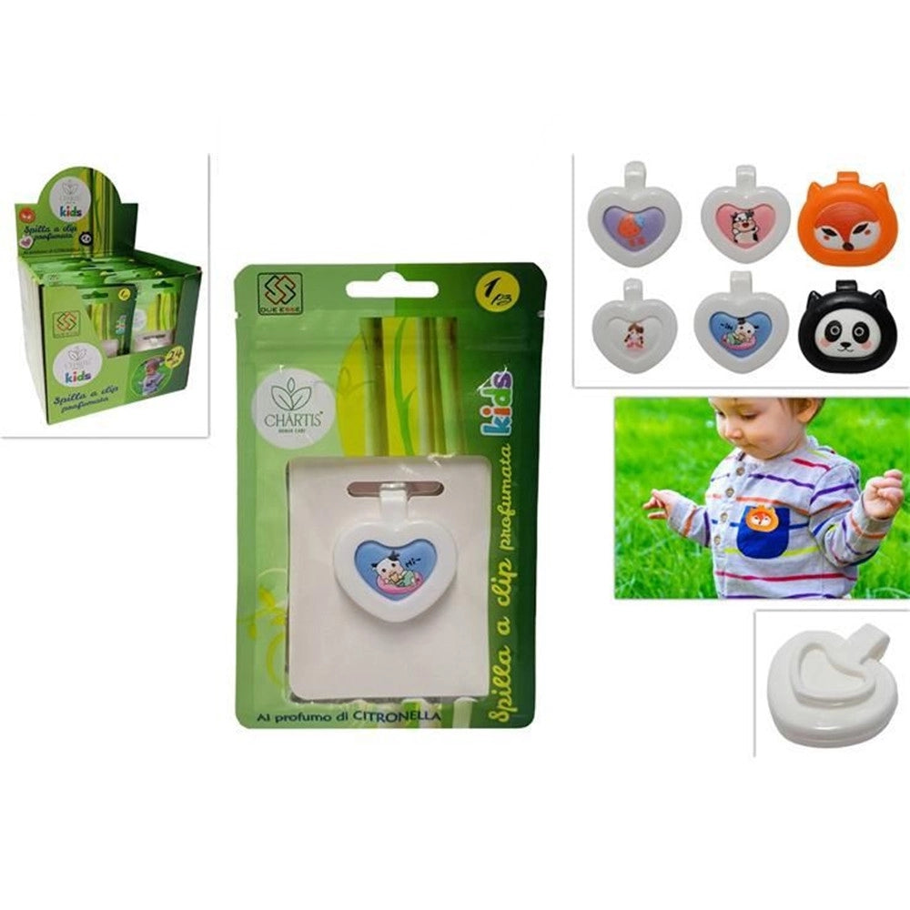 Trade Shop - Set 24pz Spilletta Spilla Clip Profumata Citronella Per Bambini Repellente Insetti 633465a -