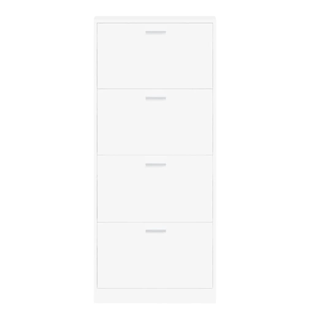Scarpiera mobile contenitore per scarpe mobile per ingresso/corridoio/soggiorno 59 x 17 x 150 cm legno ingegnerizzato bianco 02_0021472