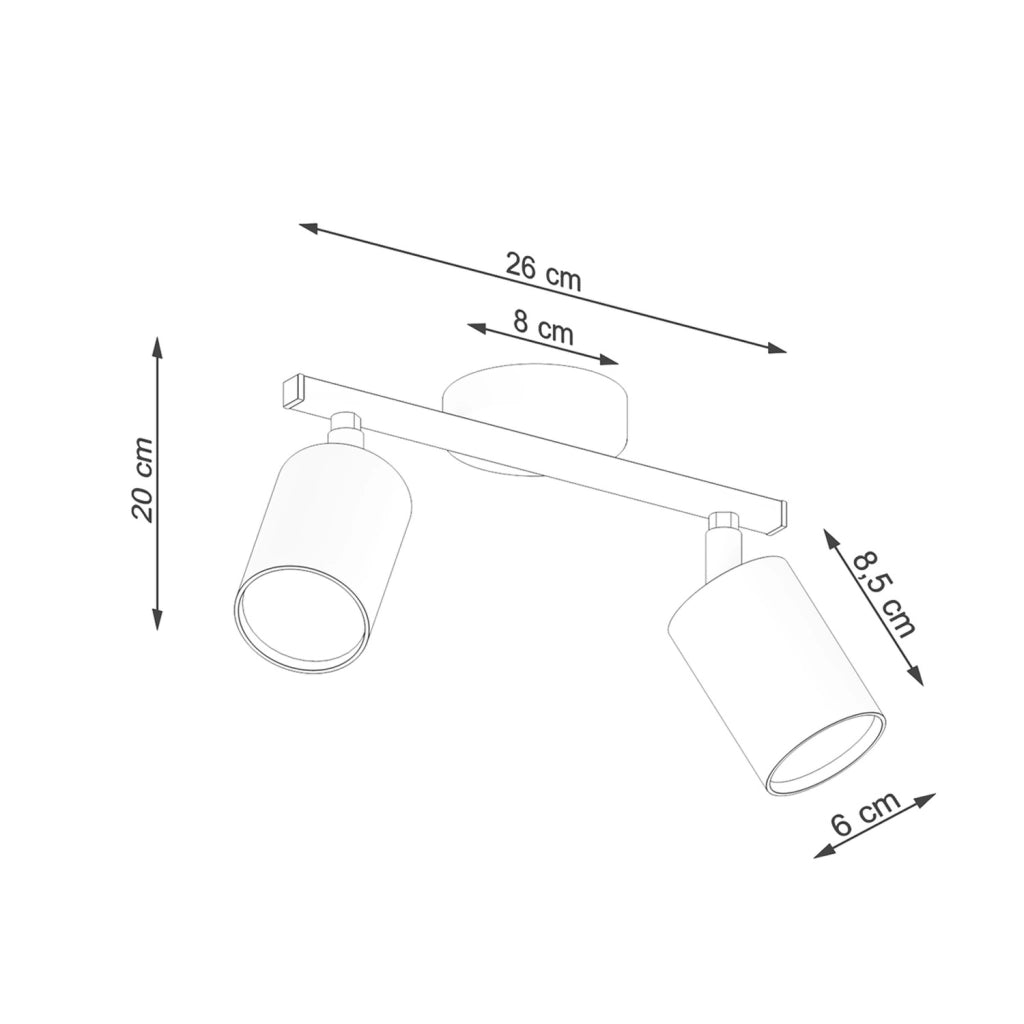 Faretto parete/soffitto Pure Lume Fjello 2xGU10 nero orientabile