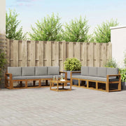 Set di divani da esterno 9 pcs Grigio Naturale e Chiaro