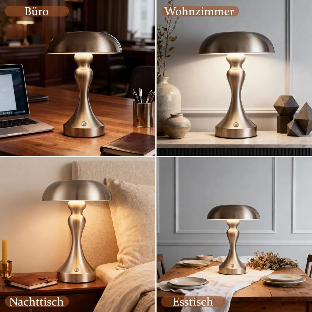 ZMH Lampada da tavolo LED wireless touch dimmerabile retrò vintage per comodino camera letto