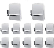 Maniglie per asciugamani autoadesivi 12 pezzi in acciaio inossidabile - Ideali per bagno, toilette, cucina, ufficio argento