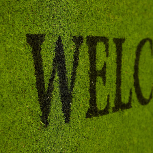 Zerbino lungo in fibra di cocco sottoporta in gomma antiscivolo ingresso giardino terrazzo garage benvenuto 75 x 25 cm verde 13_0001875_2