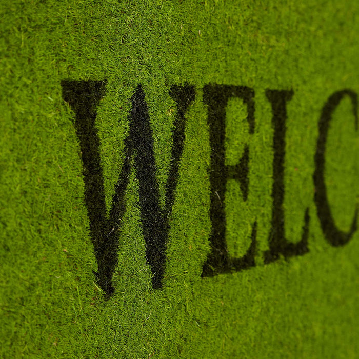 Zerbino lungo in fibra di cocco sottoporta in gomma antiscivolo ingresso giardino terrazzo garage benvenuto 75 x 25 cm verde 13_0001875_2