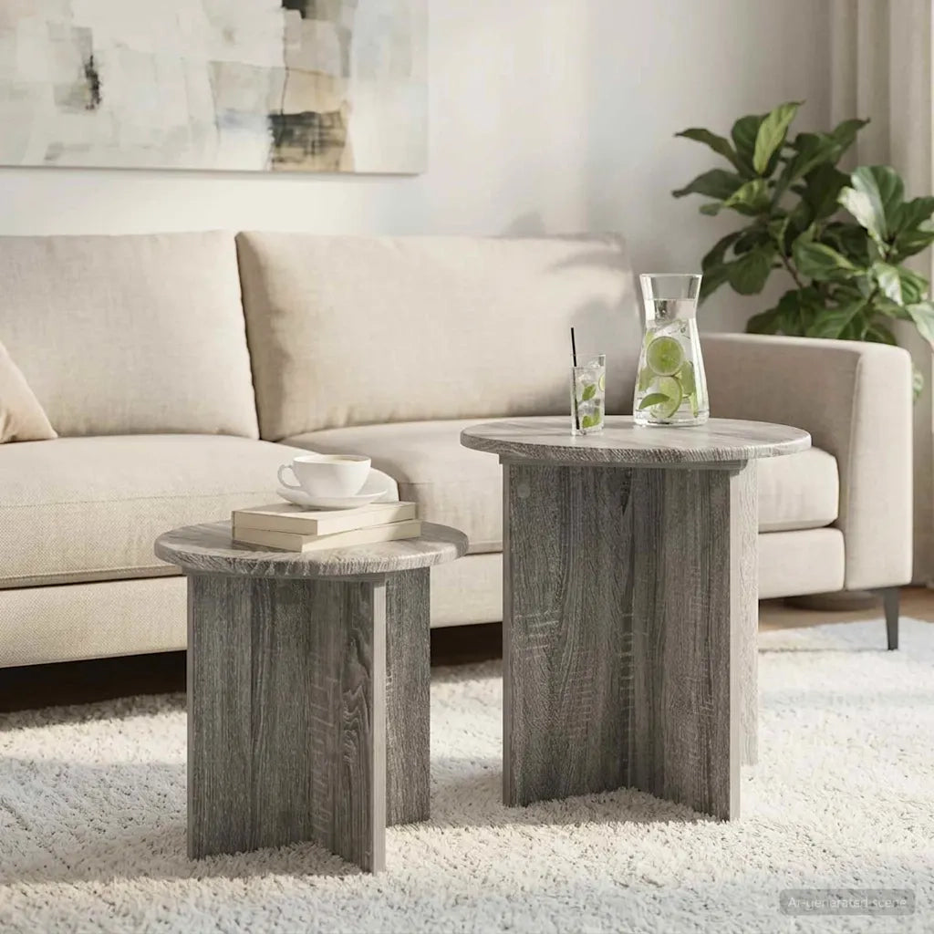 Set tavolini 2 pcs Grigio Sonoma Legno ingegnerizzato 8001016