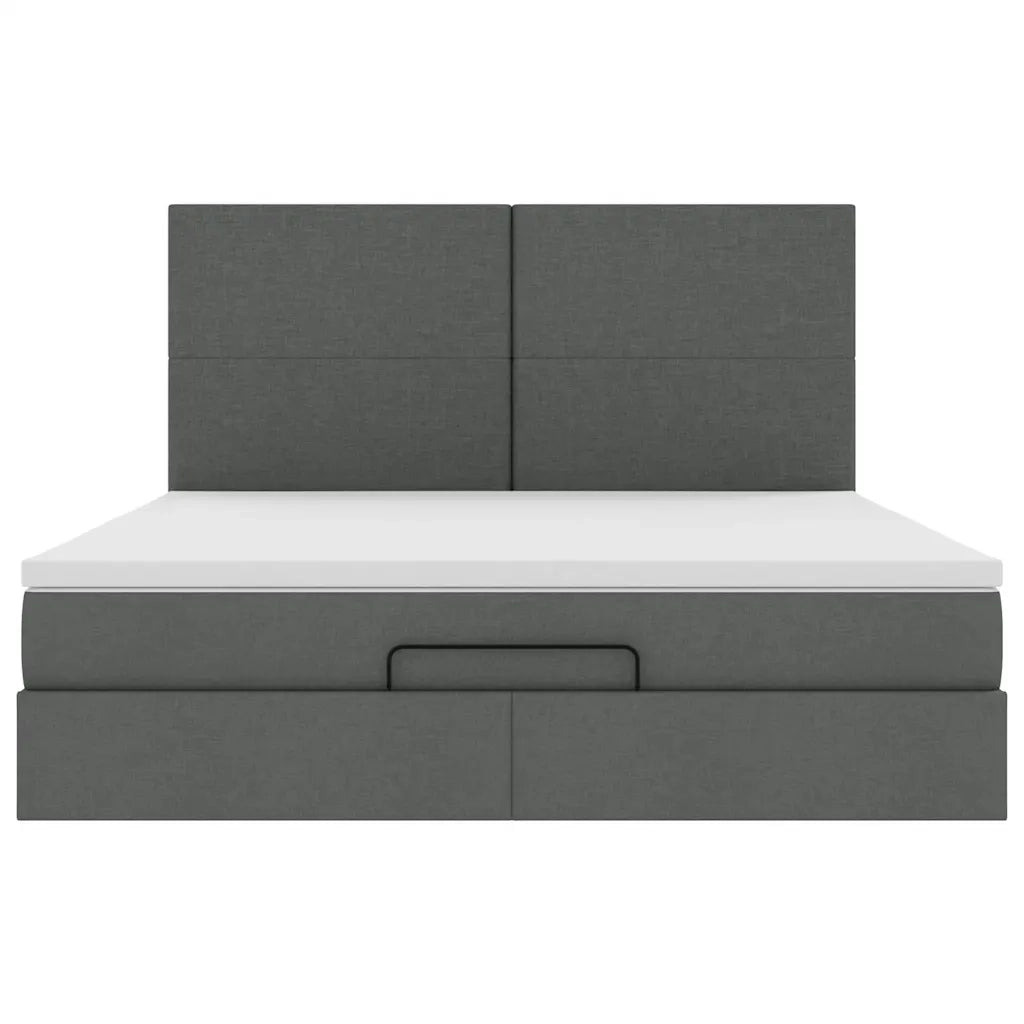 Struttura Letto Pouf con Materasso 160x200 cm in Tessuto 3313935