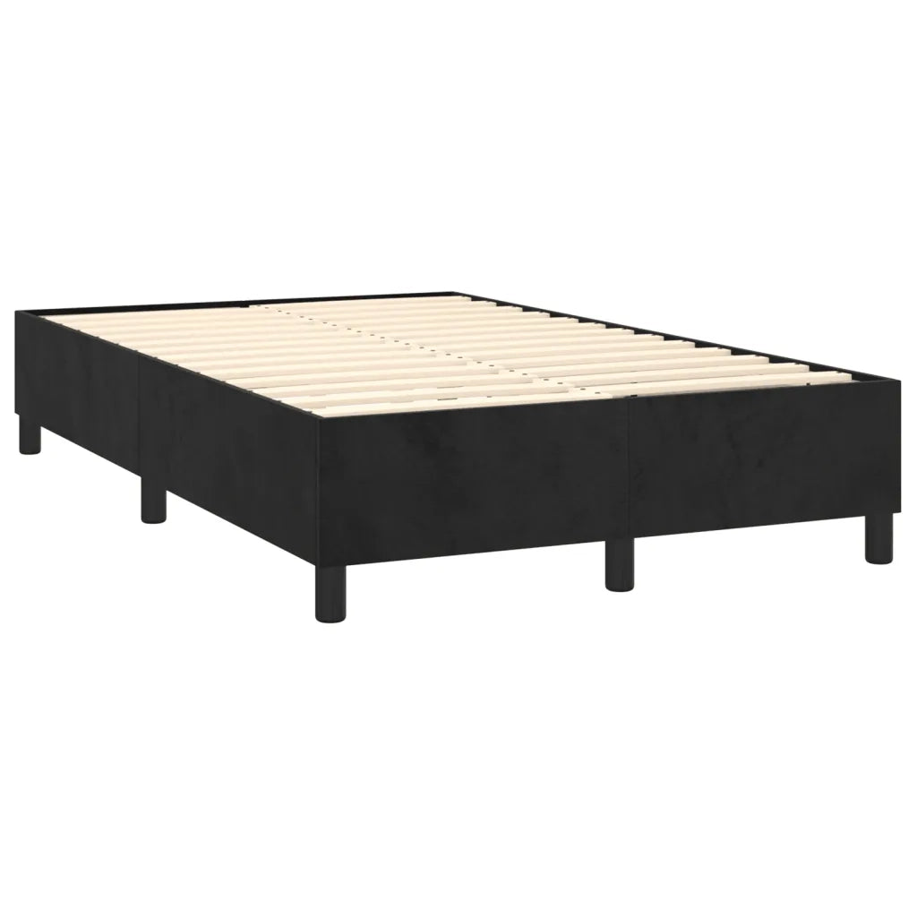 Letto a Molle con Materasso e LED Nero 120x200 cm in Velluto 3136175
