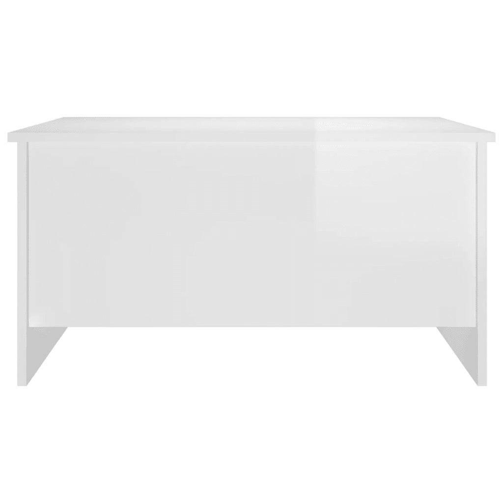 Tavolino Salotto Bianco Lucido 80x55,5x41,5cm Legno Multistrato 809680