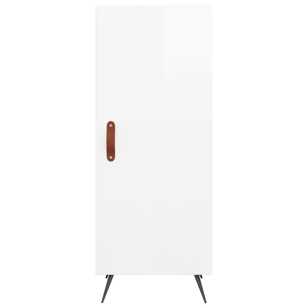 Buffet credenza cassettiera armadio mobile contenitore organizer cucina soggiorno lucido 34,5 x 34 x 180 cm legno ingegnerizzato bianco 02_0032840