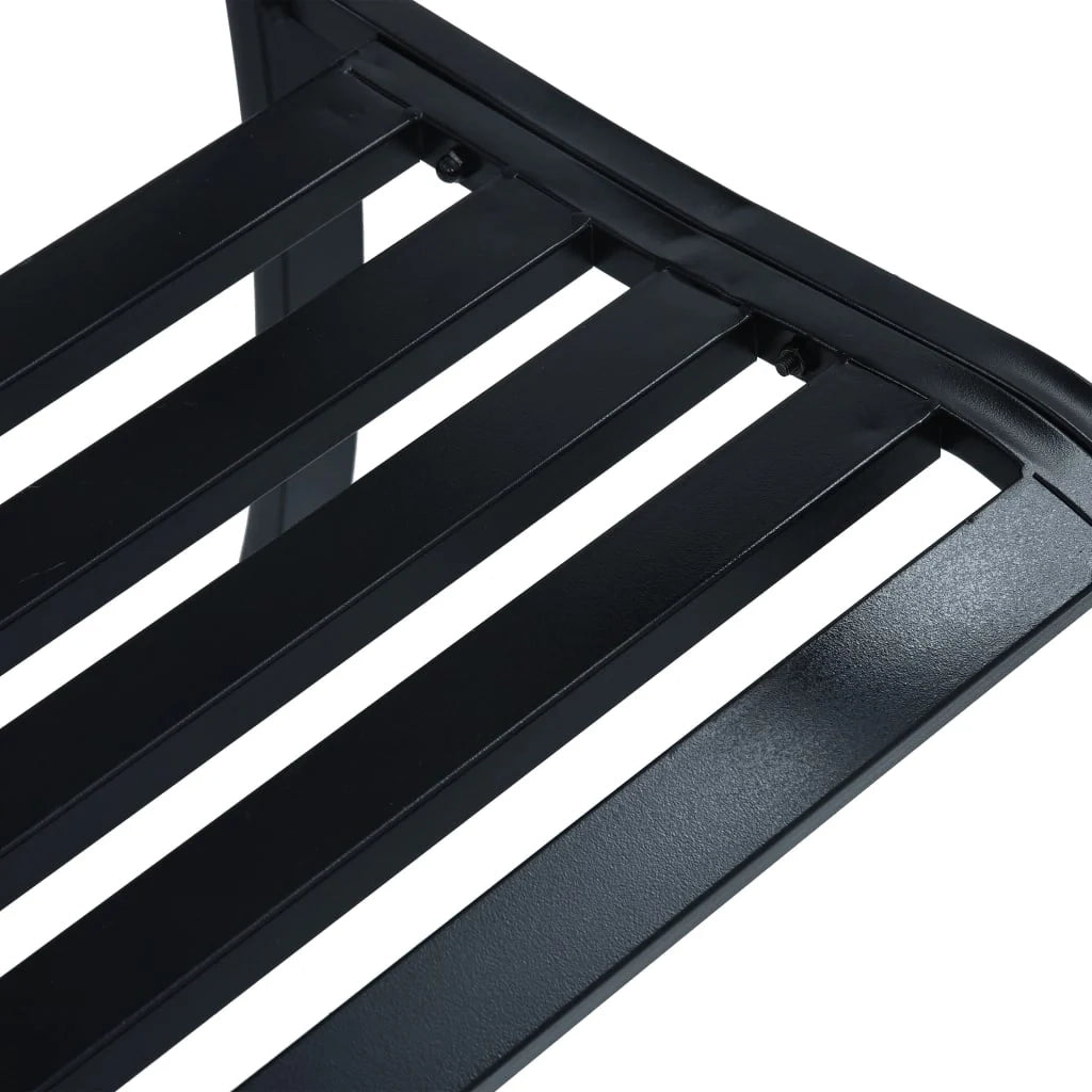 Panca da giardino mobili da esterno terrazza 125 cm acciaio nero 02_0011233