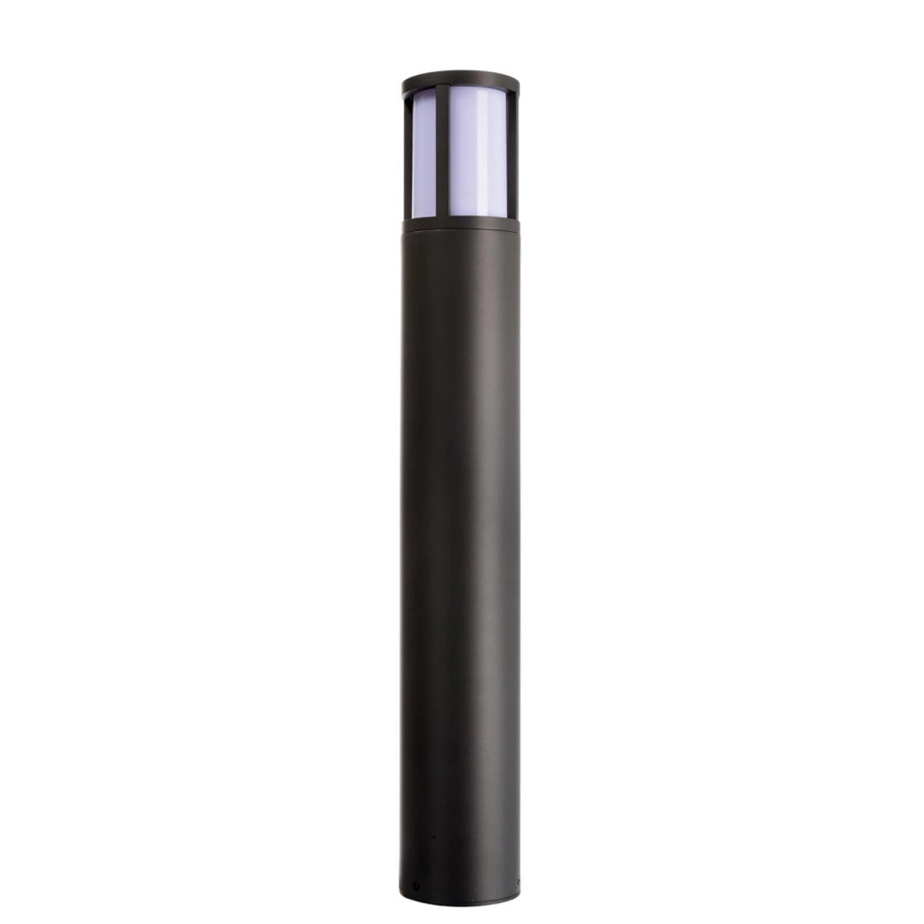 FACADO II ROUND Lampione LED E27 impermeabile IP65 palo luminoso moderno luce esterni giardino viale villa 230V 65cm Grigio scuro diffusore opaco